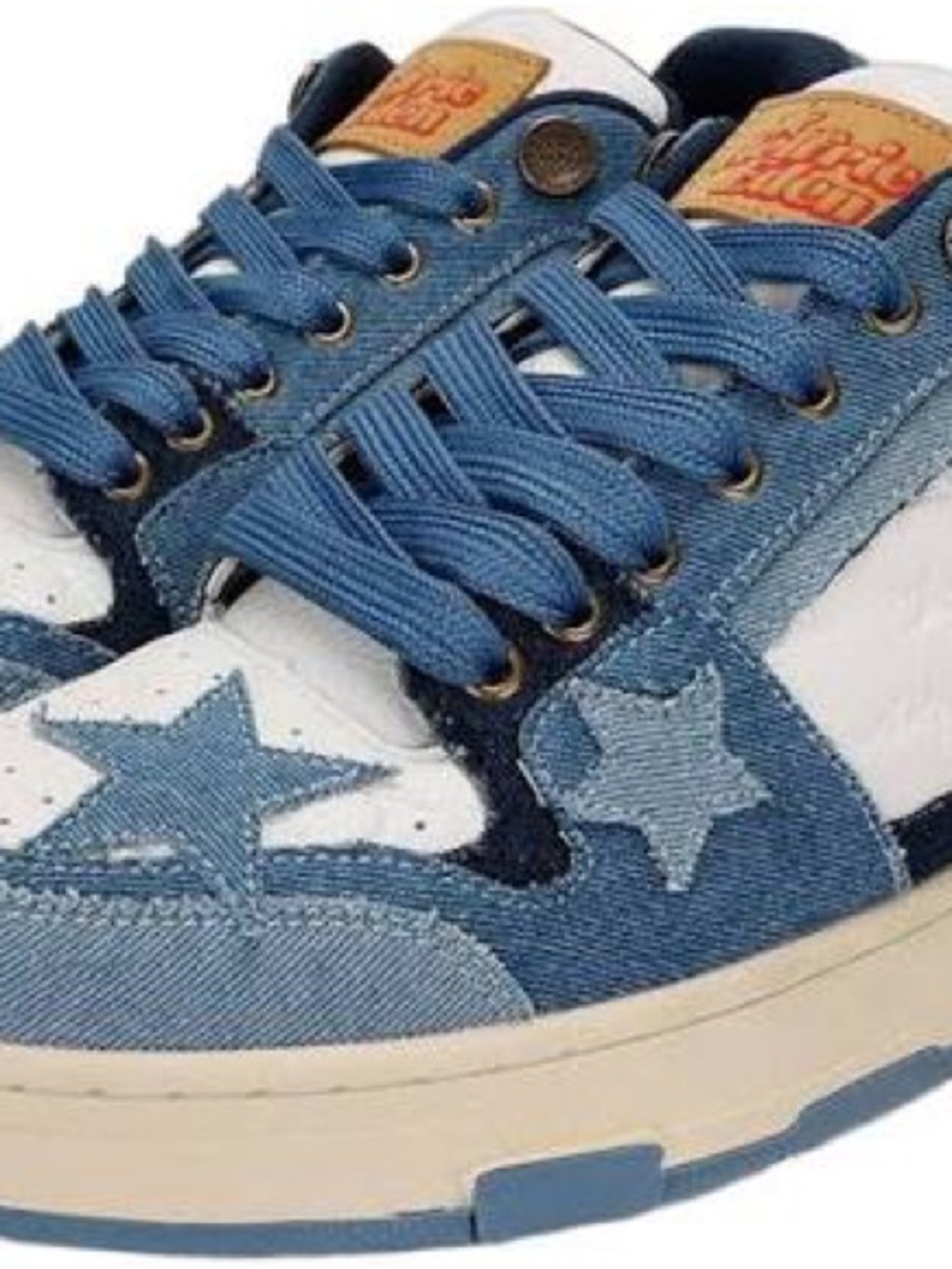 Aelfric Eden Denim Blue Star Patch Sneakers